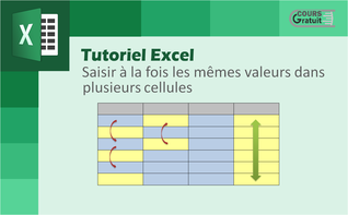 Tutoriel Excel : saisir à la fois les mêmes valeurs sur plusieurs cellules