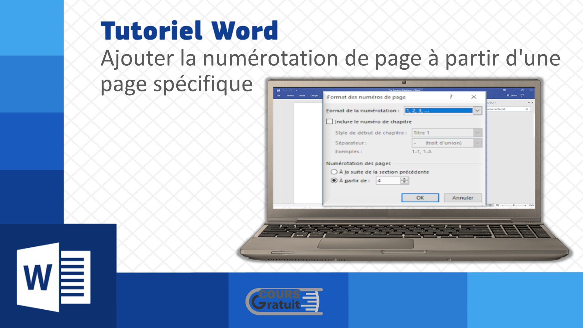 Fichier Word Avec Page De Garde Et Numérotation 2eme Page Tutoriel Word: Ajouter la numérotation à partir d'un page