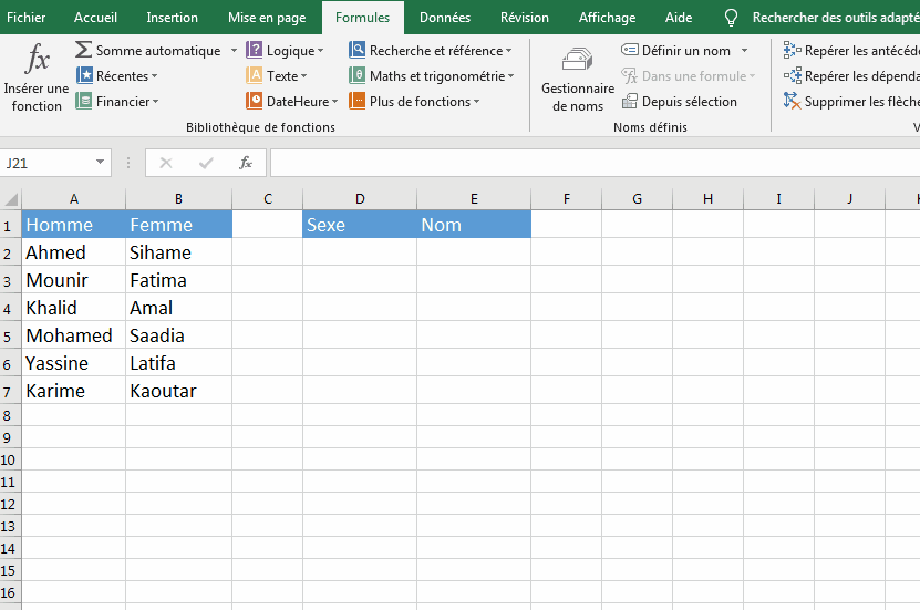 Rechercher Un Nom Dans Une Liste Excel