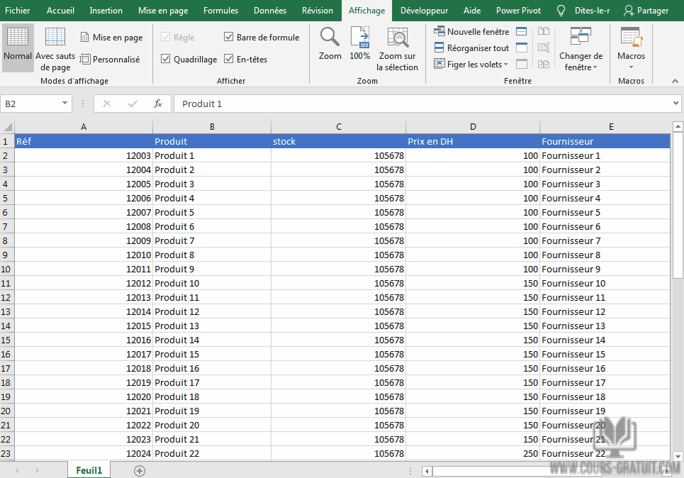 Comment figer une cellule dans Excel