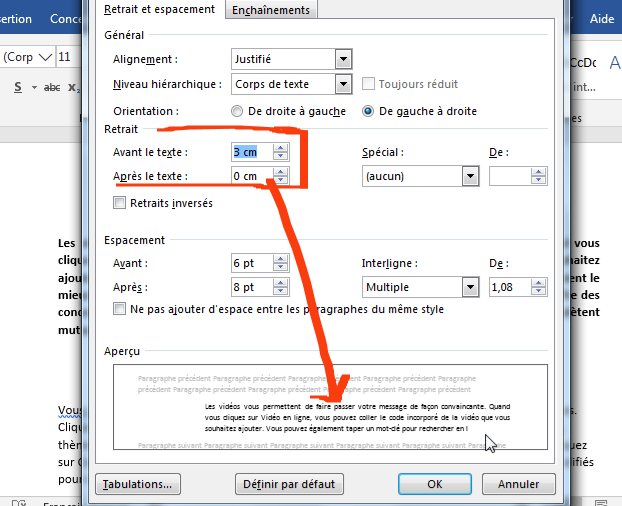 Comment Garder Sur Plusieurs Pages Un Retrait De Lignes Tutoriel Word : mettre en forme les paragraphes - Tutoriel Word